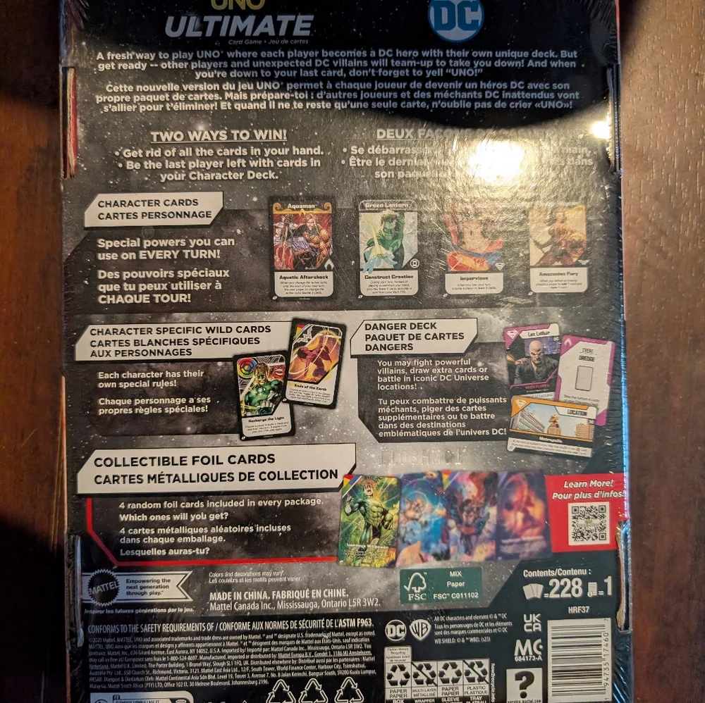 Mattel UNO Ultimate DC Superheroes Card Game